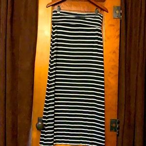 Black and white stripe maxi skirt, medium (petite)